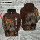 Maxcorners Custom Name Boar Hunting Shirt 3D All Over Printed Clothes