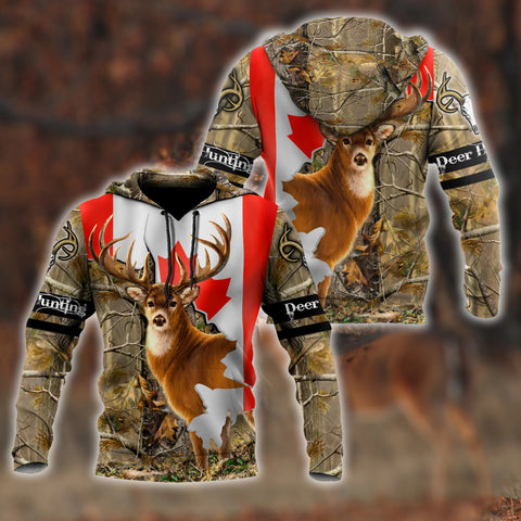 Maxcorners Deer Hunting Canada 3D All Over Printed Shirts For Men