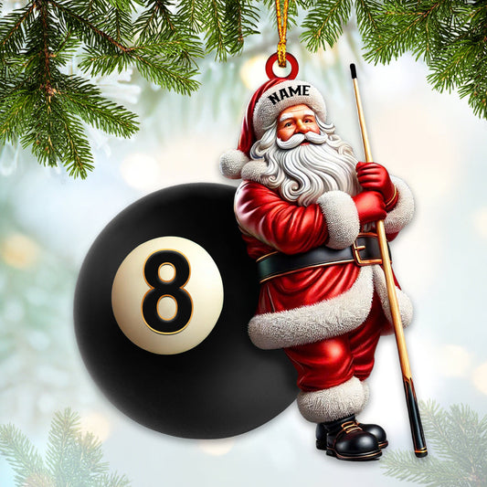 Maxcorners Custom Name Billiard Ornament, Billiard Lover Christmas  2D Flat LM2211