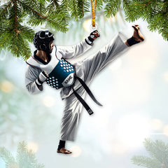 Maxcorners Custom Name Taekwondo Ornament, Taekwondo Christmas Gift3 2D Flat LM2111