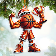 Maxcorners Custom Name Basketball Ornament, Basketball Lover Christmas Gift4 2D Flat LM2111