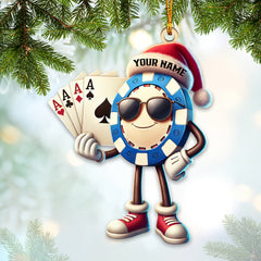 Maxcorners Custom Name Poker Ornament, Poker Christmas Decoration 2D Flat LM2211