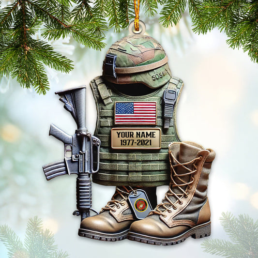 Maxcorners Custom Name U.S. Veteran Ornament Ornament, U.S. Veteran Memorial Christmas Gift 2D Flat LM2111