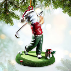 Maxcorners Custom Name Golf Ornament, Golf Lover Christmas Gift4 2D Flat LM2111