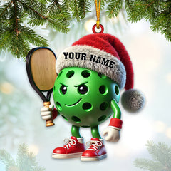 Maxcorners Custom Name Pickle Ball Ornament, Christmas Gift Decoration48 2D Flat LM2111