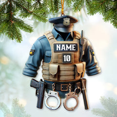 Maxcorners Custom Ornament, Police Symbol Ornament, Christmas Decor 2D Flat LM2211