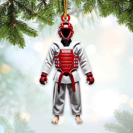 Maxcorners Custom Name Taekwondo Ornament, Taekwondo Christmas Gift 2D Flat LM2111