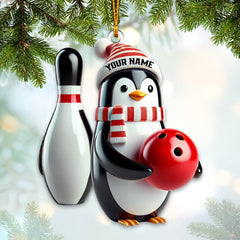 Maxcorners Custom Name Bowling Ornament, Bowling Lover Christmas Gift 2D Flat LM2111