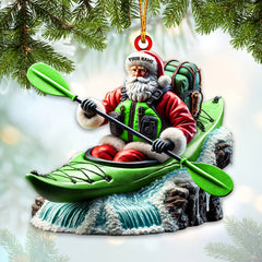 Maxcorners Custom Name Kayak Santa Ornament, Kayak Lover Christmas Gift 2D Flat LM2111