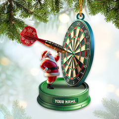 Maxcorners Custom Name Dart Santa Ornament, Christmas Gift 2D Flat LM2211