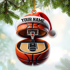 Maxcorners Basketball Court Christmas Ornament, Personalized Ornament 2D Flat LM2211