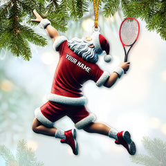 Maxcorners Custom Name Tennis Ornament, Tennis Santa Christmas Gift 2D Flat LM2111
