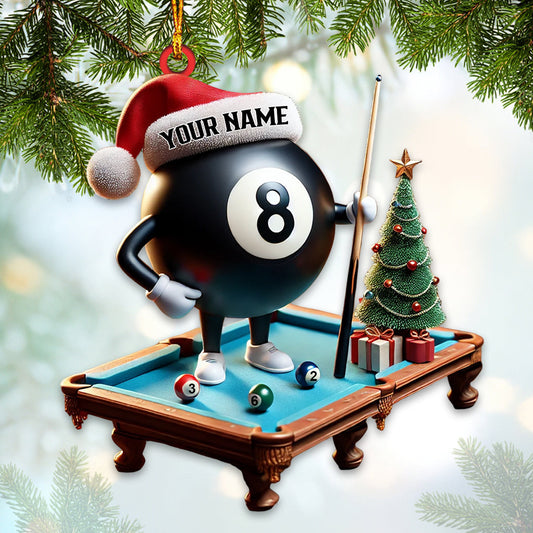 Maxcorners Custom Name Billiard Ornament, Billiard Lover Christmas Gift6 2D Flat LM2211