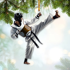 Maxcorners Custom Name Taekwondo Ornament, Taekwondo Christmas Gift 2D Flat LM2111