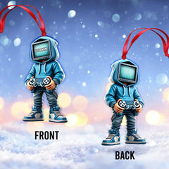 Maxcorners Custom Name Gamer Ornament, Game Lover Christmas Gift1 2D Flat LM2111