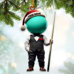 Maxcorners Custom Name Snooker Ornament, Billiard Ornament, Snooker Lover Christmas Gift 2D Flat LM2111