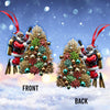 Maxcorners Custom Name Diving Santa Ornament, Santa Christmas Gift 2D Flat LM2111
