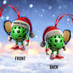 Maxcorners Custom Name Pickle Ball Ornament, Christmas Gift Decoration48 2D Flat LM2111