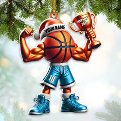 Maxcorners Custom Name Basketball Ornament, Basketball Lover Christmas Gift 2D Flat LM2111