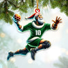 Maxcorners Custom Number Handball Santa Ornament, Christmas Gift for Handball Lover 2D Flat LM2211