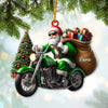 Maxcorners Custom Name Santa Bike Ornament, Santa Bike Christmas Gift 2D Flat LM2111