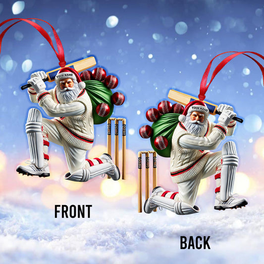 Maxcorners Cricket Bat Lover Christmas Home Decor Christmas Ornament, Personalized Ornament 2D Flat LM2211