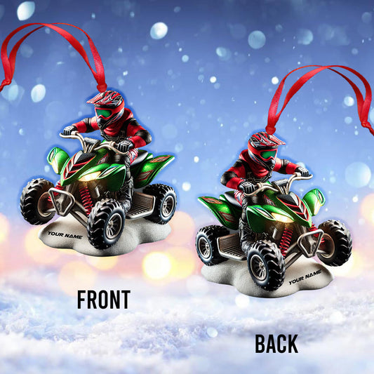 Maxcorners Custom Name ATV Motorbike Ornament, Christmas Gift Decoration 2D Flat LM2111
