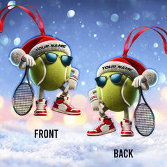 Maxcorners Tennis Ball Home Decor Christmas Ornament, Personalized Ornament 2D Flat LM2211