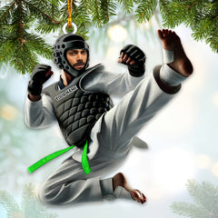 Maxcorners Custom Name and Photo Taekwondo Ornament, Taekwondo Christmas Gift 2D Flat LM2111