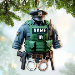 Maxcorners Custom Ornament, Police Symbol Ornament, Christmas Decor 2D Flat LM2211