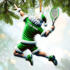 Maxcorners Custom Name Tennis Ornament, Tennis Santa Christmas Gift 2D Flat LM2111