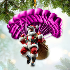 Maxcorners Custom Name Santa Parachute Ornament, Parachute Christmas Gift 2D Flat LM2111