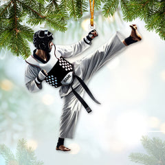 Maxcorners Custom Name Taekwondo Ornament, Taekwondo Christmas Gift 2D Flat LM2111