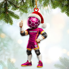Maxcorners Custom Name and Number Soccer Ornament, Christmas Gift Decoration 2D Flat LM2111