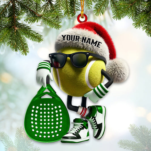 Maxcorners Custom Name Padel Ornament, Tennis Ornament, Christmas Gift for Tennis Lover 2D Flat LM2111