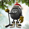 Maxcorners Custom Name Ice Hockey Ornament, Ice Hockey Christmas Gifts 2D Flat LM2211