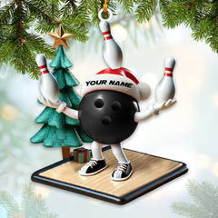 Maxcorners Custom Name Bowling Ornament, Bowling Lover Christmas Gift15 2D Flat LM2111