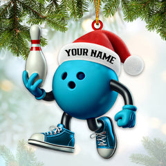 Maxcorners Custom Name Bowling Ornament, Christmas Gift for Bowling Lover15 2D Flat LM2111