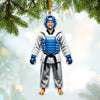 Maxcorners Custom Name and Face Taekwondo Ornament, Taekwondo Christmas Gift 2D Flat LM2211