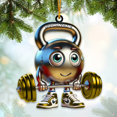 Maxcorners Custom Name Gym Ornament, Gym Work Out Christmas Gift 2D Flat LM2111
