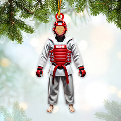 Maxcorners Custom Name Taekwondo Ornament, Taekwondo Christmas Gift 2D Flat LM2111