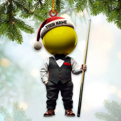 Maxcorners Custom Name Snooker Ornament, Billiard Ornament, Snooker Lover Christmas Gift 2D Flat LM2111