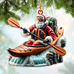 Maxcorners Custom Name Kayak Santa Ornament, Kayak Lover Christmas Gift 2D Flat LM2111