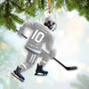 Maxcorners Custom Name and Number Ice Hockey Ornament, Christmas Gift Decoration 2D Flat LM2111