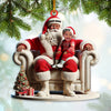 Maxcorners Custom Name and Photo Santa Ornament, Santa and Baby Christmas Ornament 2D Flat LM2111
