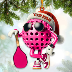 Maxcorners Custom Name Pickle Ball Ornament, Christmas Gift Decoration41 2D Flat LM2111