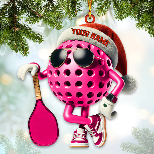 Maxcorners Custom Name Pickle Ball Ornament, Christmas Gift Decoration41 2D Flat LM2111