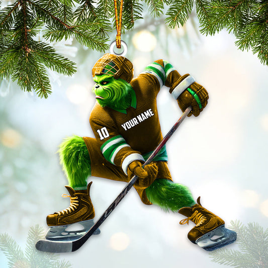Maxcorners Custom Name Ice Hockey Ornament, Christmas Gift Decoration38 2D Flat LM2111