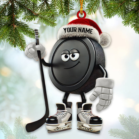 Maxcorners Custom Name Ice Hockey Ornament, Ice Hockey Christmas Gifts 2D Flat LM2211
