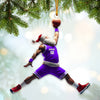 Maxcorners Custom Name and Number Santa Basketball Ornament, Basketball Christmas Gift 2D Flat LM2111